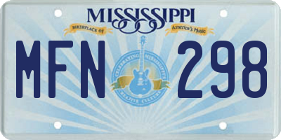 MS license plate MFN298