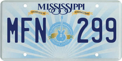 MS license plate MFN299