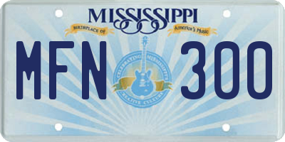 MS license plate MFN300