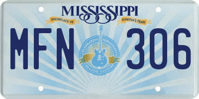 MS license plate MFN306