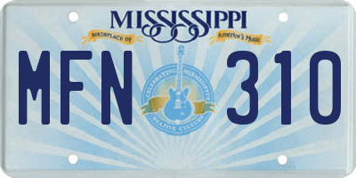 MS license plate MFN310