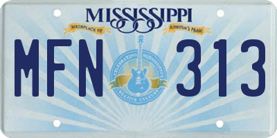 MS license plate MFN313
