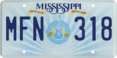 MS license plate MFN318