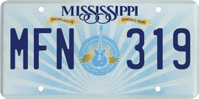 MS license plate MFN319