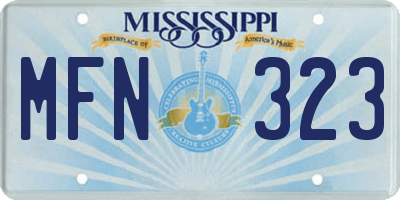MS license plate MFN323