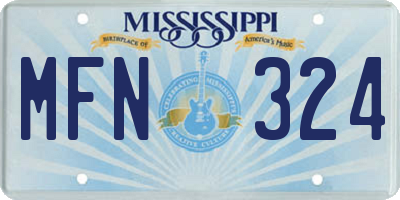 MS license plate MFN324