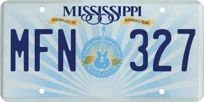 MS license plate MFN327