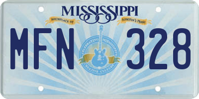MS license plate MFN328