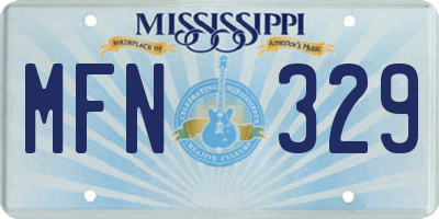 MS license plate MFN329
