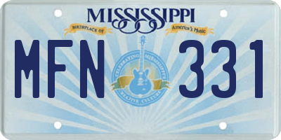 MS license plate MFN331