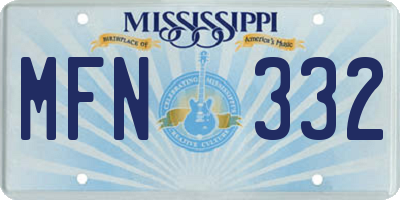 MS license plate MFN332