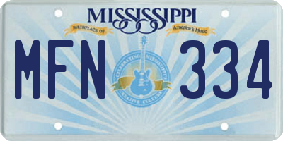 MS license plate MFN334