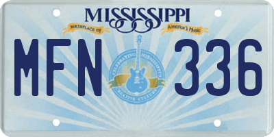 MS license plate MFN336