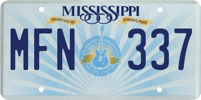 MS license plate MFN337