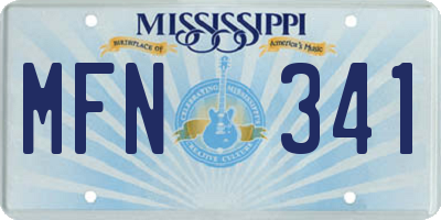 MS license plate MFN341