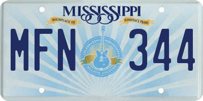 MS license plate MFN344