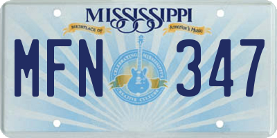 MS license plate MFN347