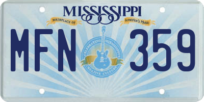 MS license plate MFN359