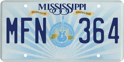 MS license plate MFN364