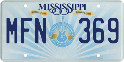 MS license plate MFN369