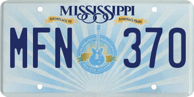 MS license plate MFN370