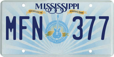 MS license plate MFN377
