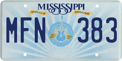 MS license plate MFN383