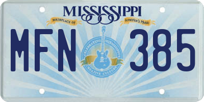 MS license plate MFN385