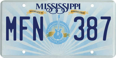 MS license plate MFN387