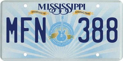 MS license plate MFN388
