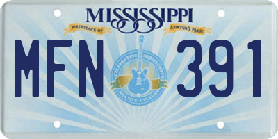 MS license plate MFN391