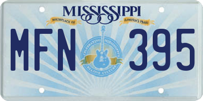 MS license plate MFN395
