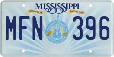 MS license plate MFN396