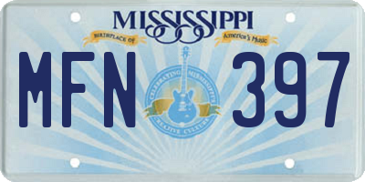 MS license plate MFN397