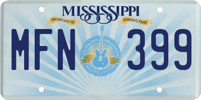 MS license plate MFN399