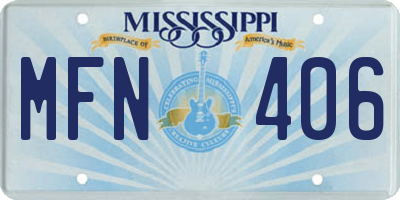 MS license plate MFN406
