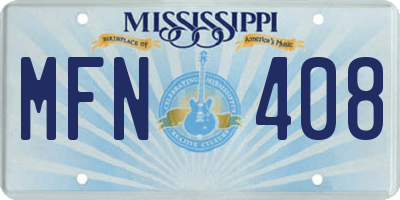 MS license plate MFN408
