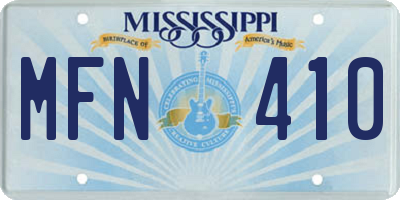 MS license plate MFN410
