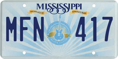 MS license plate MFN417