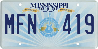 MS license plate MFN419