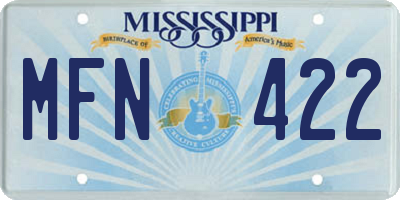 MS license plate MFN422