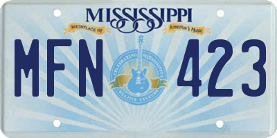 MS license plate MFN423