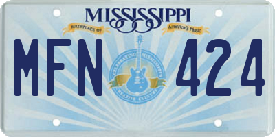 MS license plate MFN424