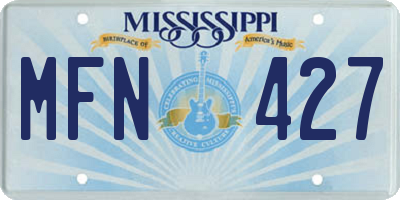 MS license plate MFN427