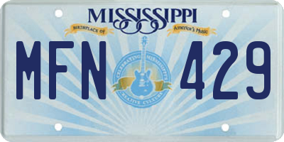 MS license plate MFN429