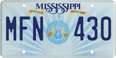 MS license plate MFN430