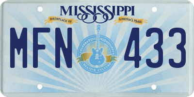 MS license plate MFN433