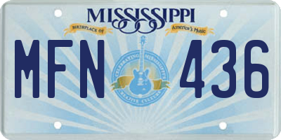 MS license plate MFN436