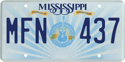MS license plate MFN437