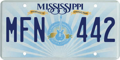 MS license plate MFN442